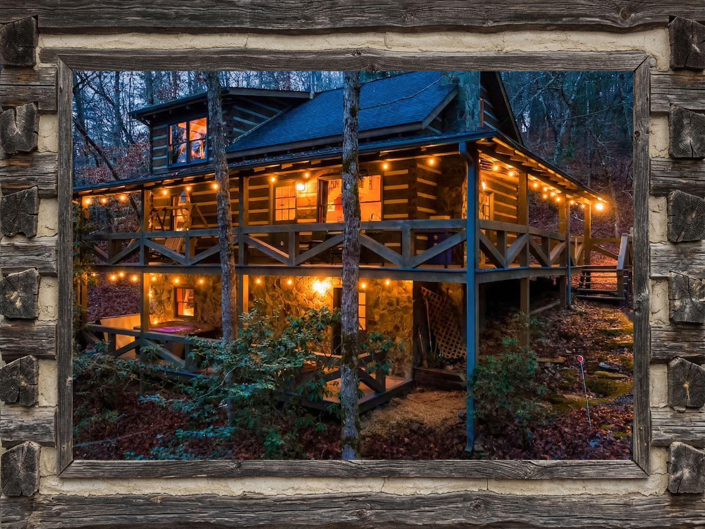 Weeks Creek Haven illuminated at night